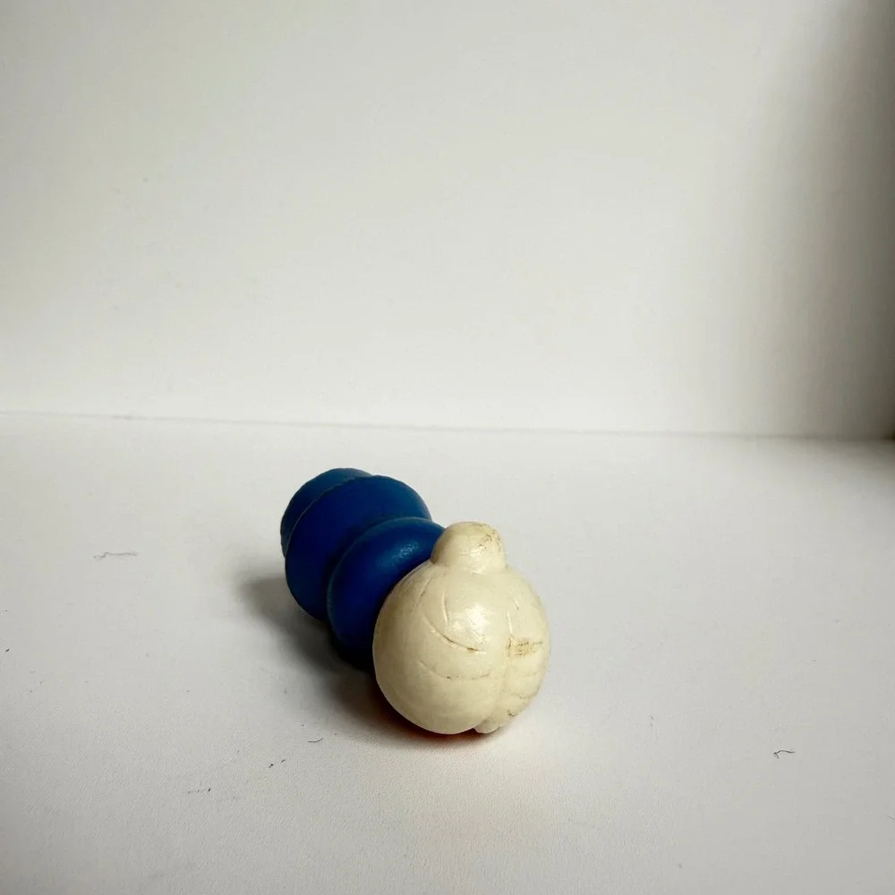 VTG Fisher Price Little People Grandma‎ Female Blue Vintage Wood Peg Toy Figure